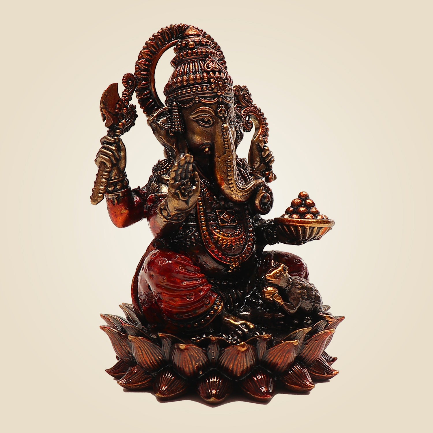 Brass Chaturbhuj Ganesh Idol - Luxeartisanship