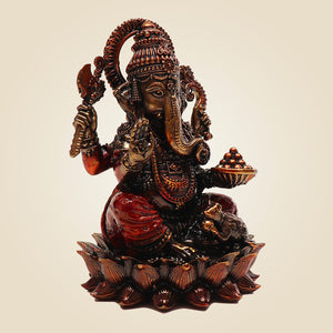 Brass Chaturbhuj Ganesh Idol - Luxeartisanship