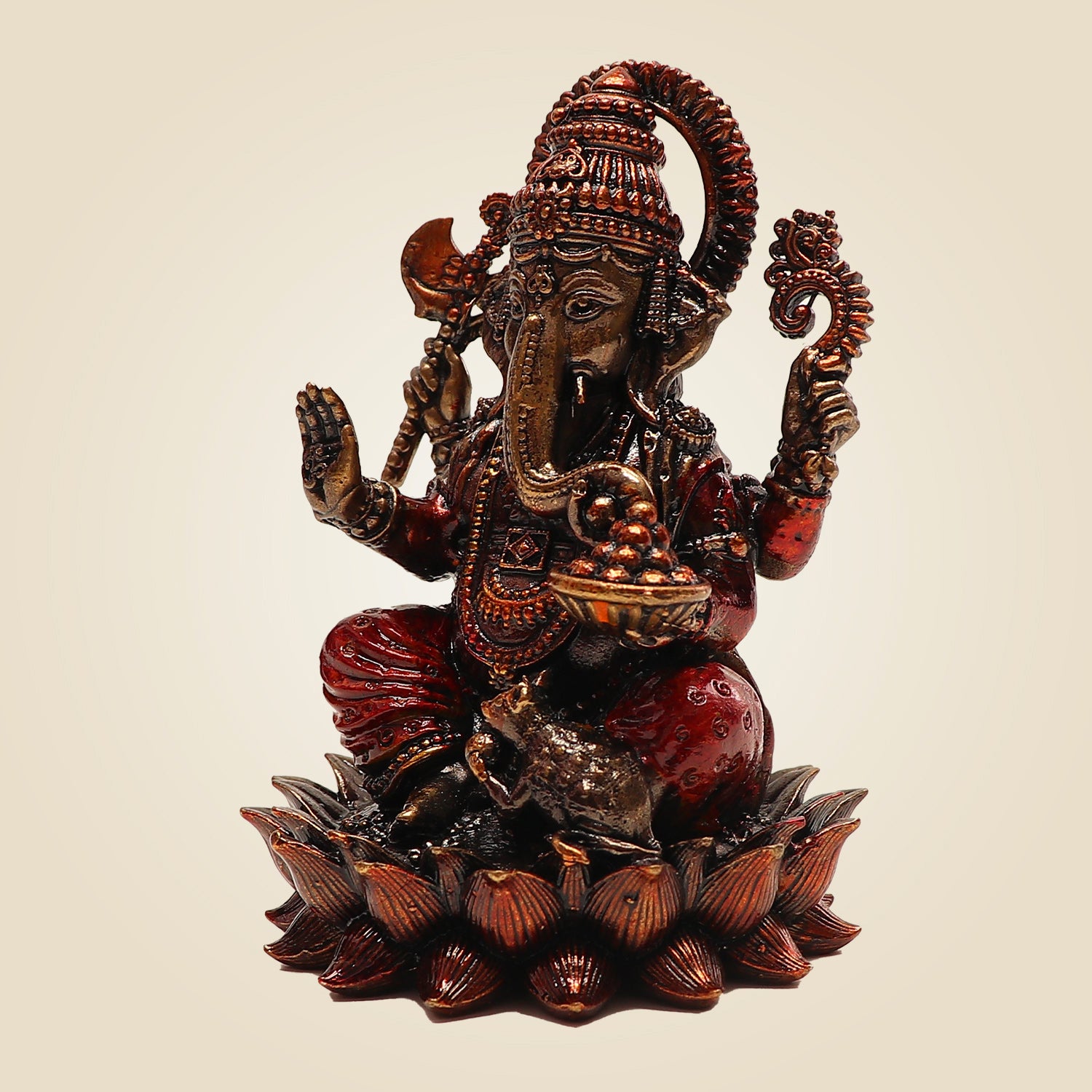 Brass Chaturbhuj Ganesh Idol - Luxeartisanship