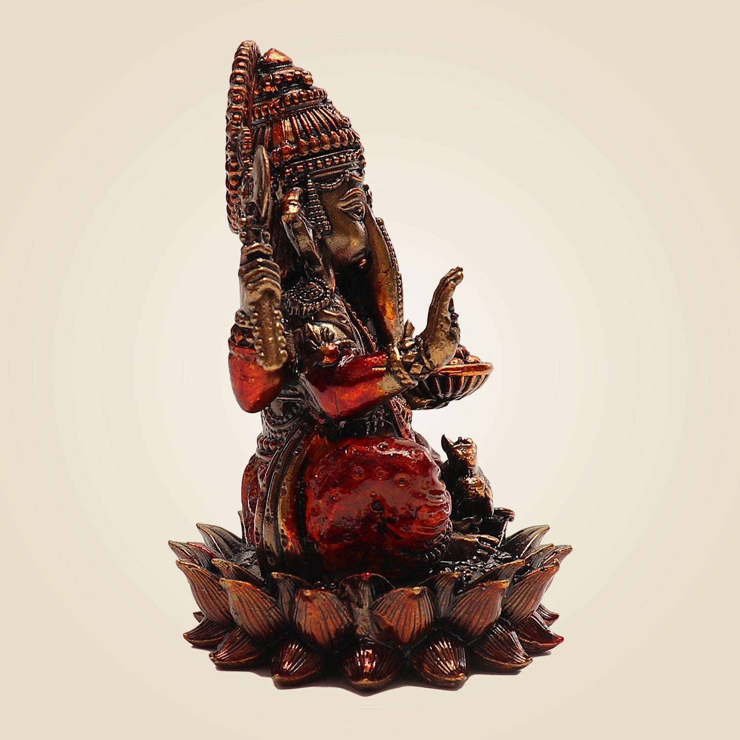 Brass Chaturbhuj Ganesh Idol - Luxeartisanship