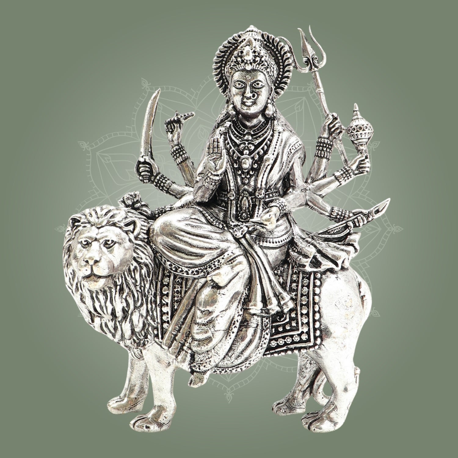 Sherawali Durga Brass Idol