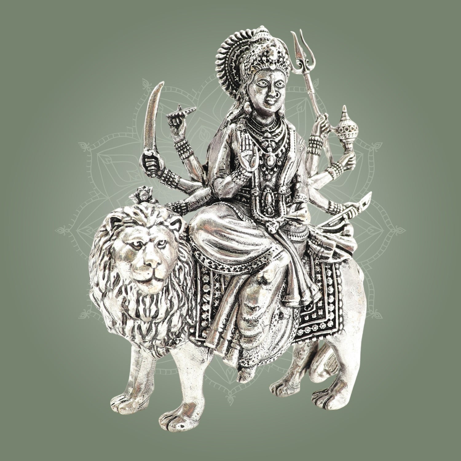 Brass Sherawali Durga Idol
