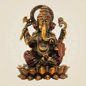 Brass Chaturbhuj Ganesh Statue