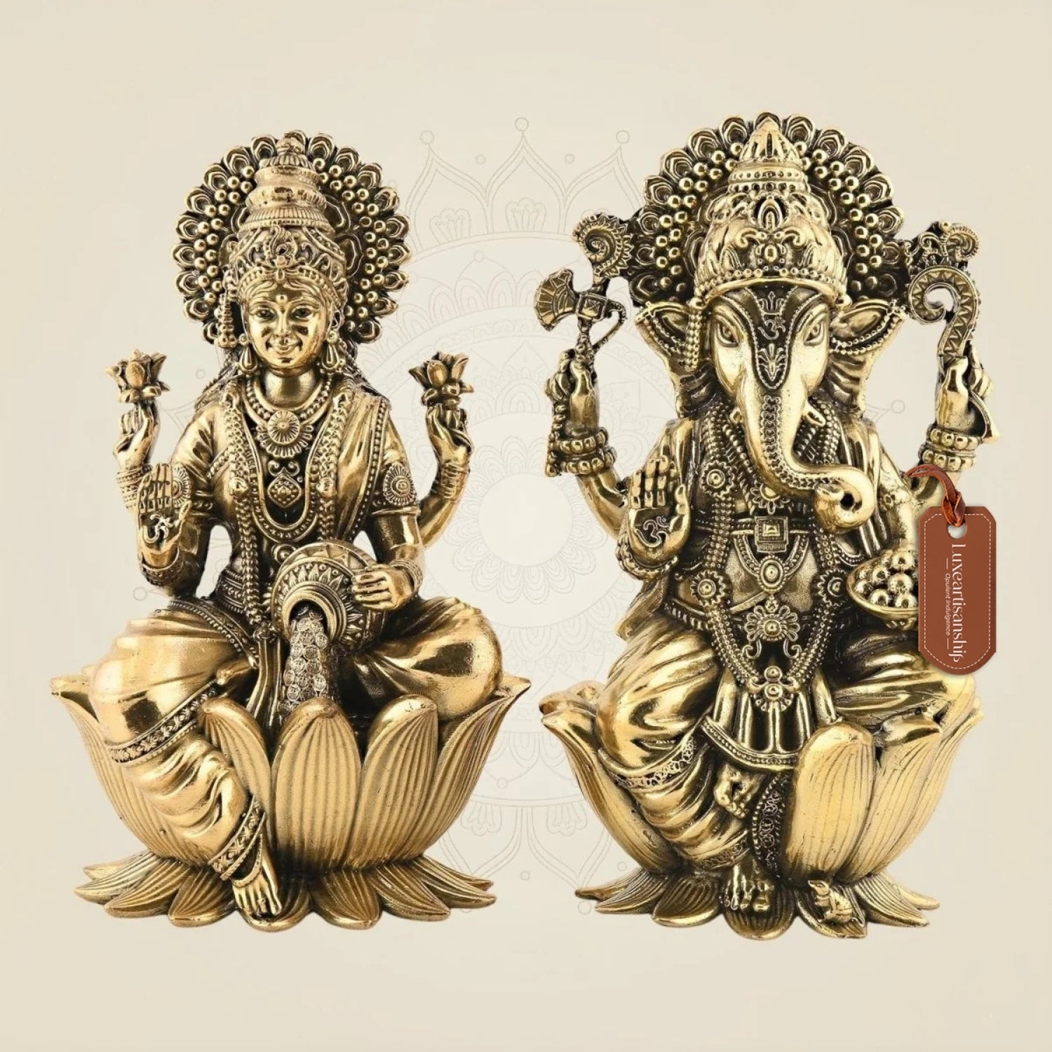 Pure Brass Lakshmi Ganesh Set 6"