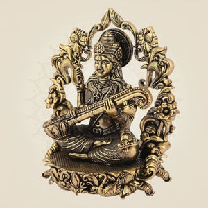 Saraswati Maa Brass Idol for Study & Wisdom