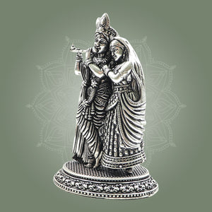 Brass Silver Radha Krishna Murti