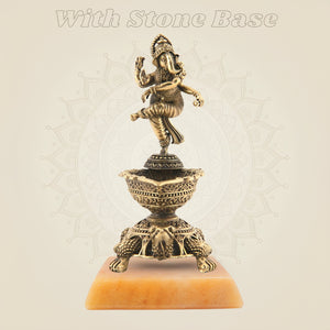 Brass Diya with stone base