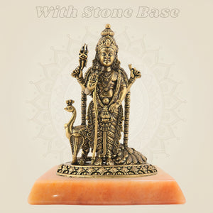 Lord Kartikeya Idol with gemstone base