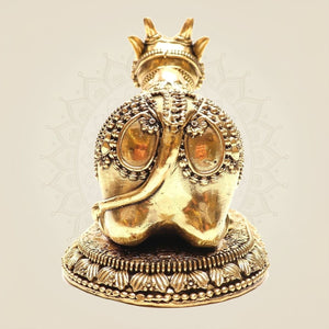 4" Brass Nandi Sitting Idol – Decorative Pure Brass Bull Statue for Temple
