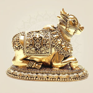 4" Brass Nandi Sitting Idol