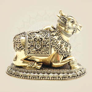4" Brass Nandi Sitting Idol