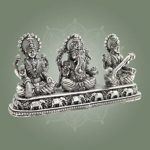 Brass Lakshmi Ganesha Saraswati Idol β Luxeartisanship