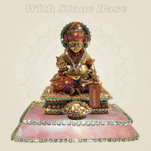 4" Premium Brass Lord Kuber Idol with Multicolour Jewellery Detailing - Luxeartisanship