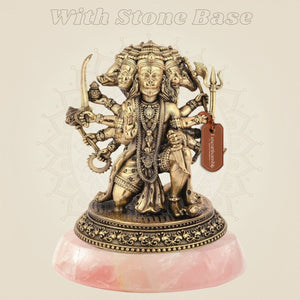 Panchmukhi Hanuman Idol 4.5" – Pure Brass Sculpture for Pooja & Protection - Luxeartisanship
