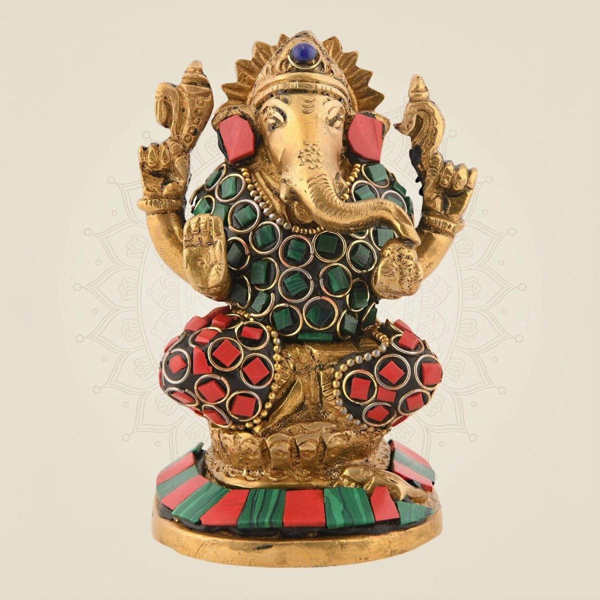Brass Blessing Ganesha Idol