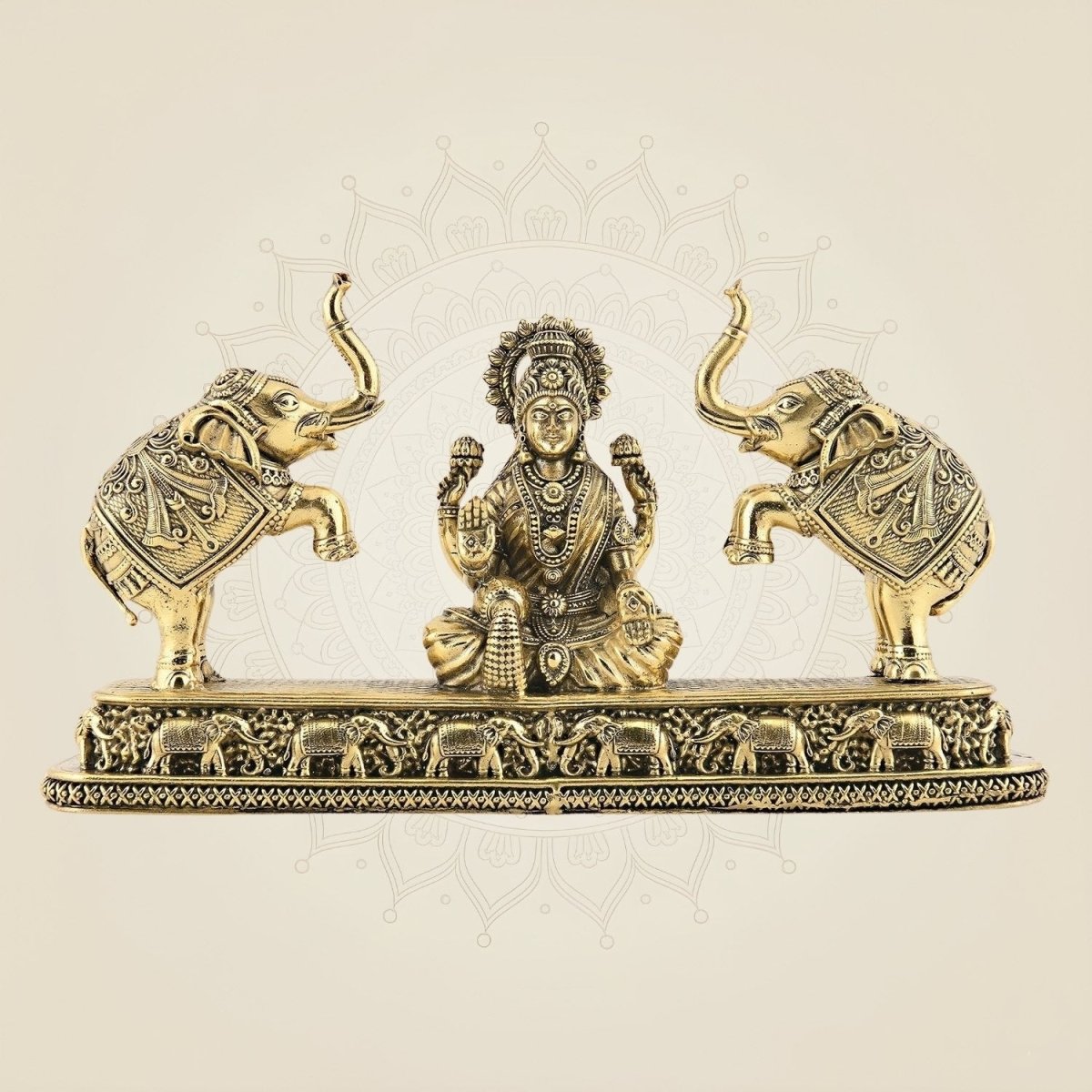 4.25" Brass Gajalakshmi Idol