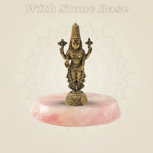 4.25" Bronze Tirupati Balaji Venkateshwara - Panchaloha Murti Temple - Style Craft - Luxeartisanship