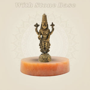 4.25" Bronze Tirupati Balaji Venkateshwara - Panchaloha Murti Temple - Style Craft - Luxeartisanship