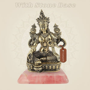 4.25" Tara Maa Brass Idol with stone base
