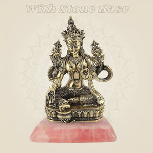 4.25" Tara Maa Brass Idol with stone base