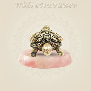 Brass Ashtalakshmi Shree Yantra with stone base