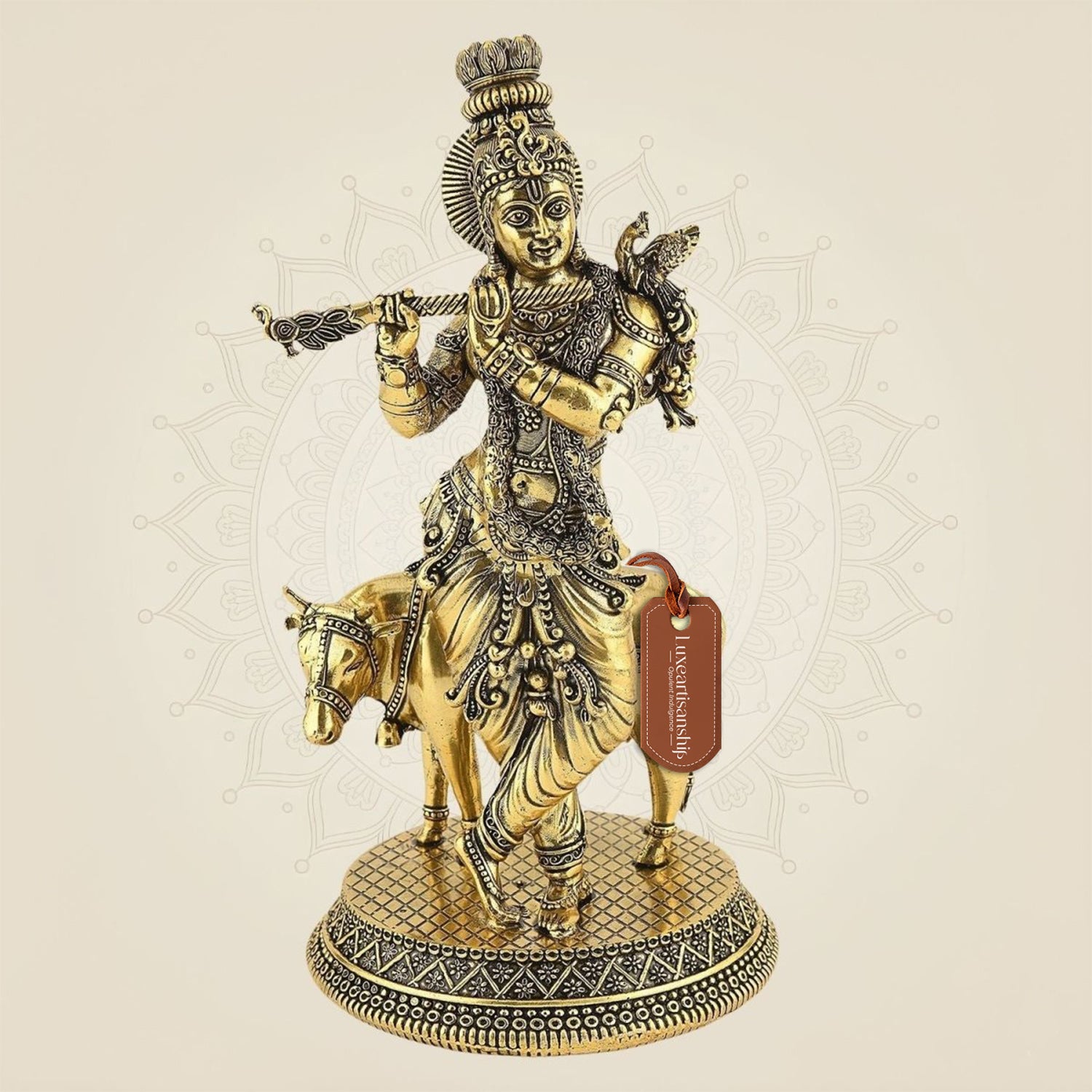 Lord Krishna with Cow Idol