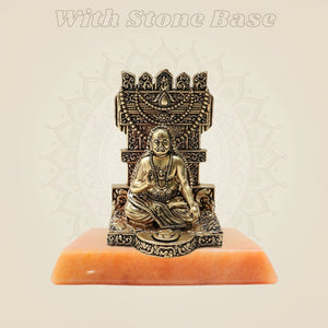 Raghavendra Swamy brass Idol on gemstone