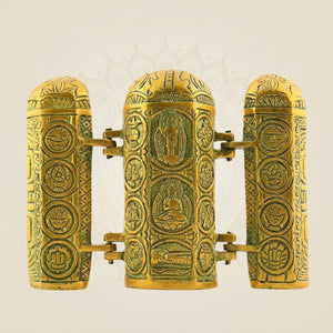 4.5" Folding Buddha Temple – Unique Brass Statue