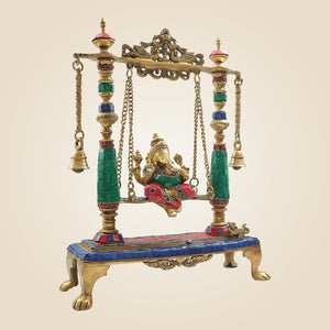 Brass Ganesh Ji on Jhula