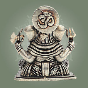 2.5" Dagdu Seth Ganesha Silver Plated Brass Idol for Puja & Gifting
