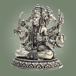 Panchmukhi Hanuman Silver Murti