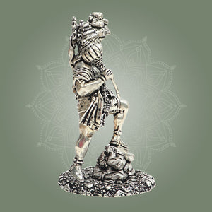 4-inch Silver Plated Standing Hanuman