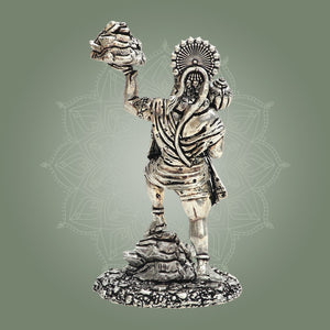 4-inch Silver Plated Standing Hanuman