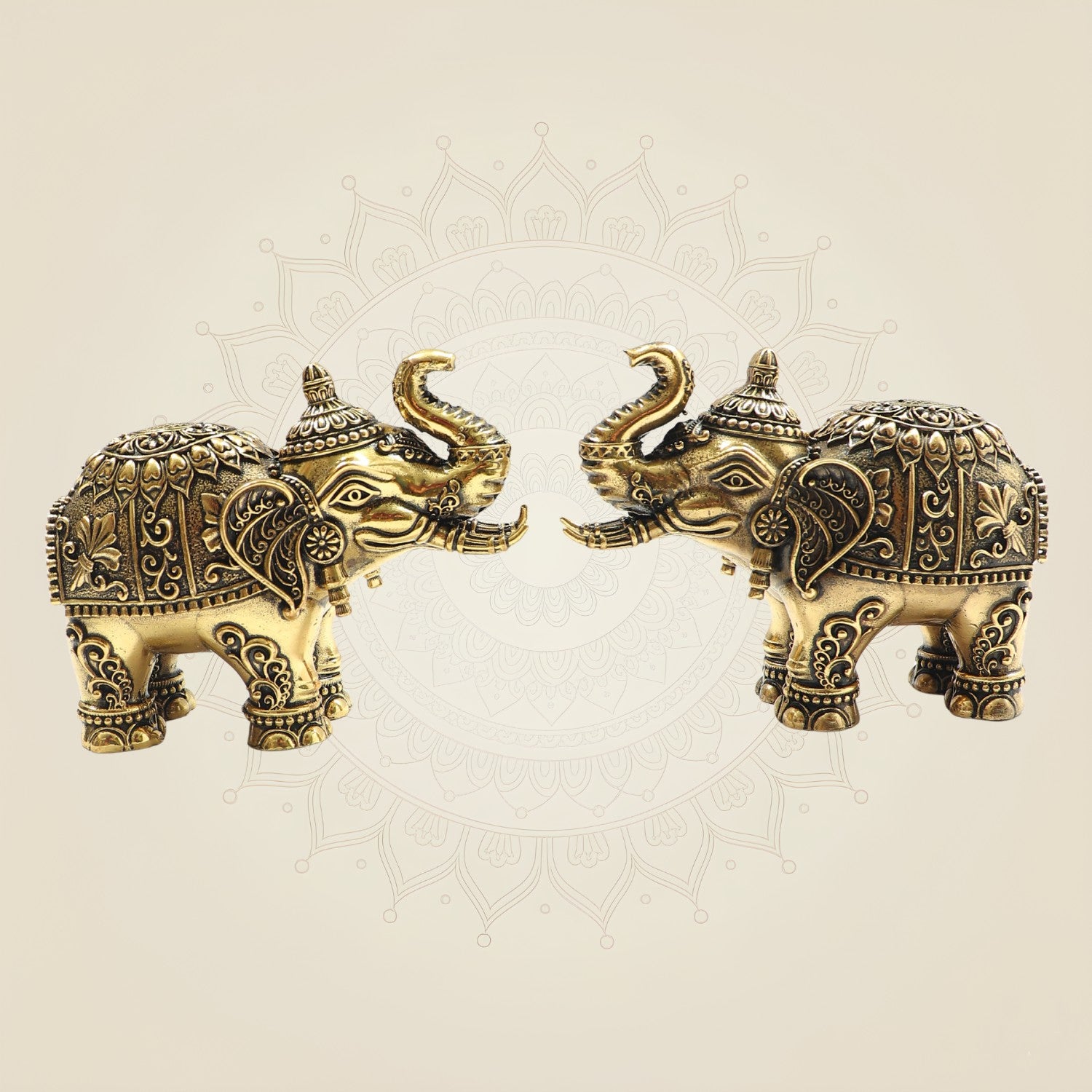 3" Brass Maharaja Elephant Statue Inspired by Royal Heritage