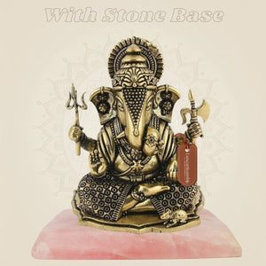 Brass Ganesha Idol 4" – Superfine & Unique Handcrafted Statue for Worship - Luxeartisanship