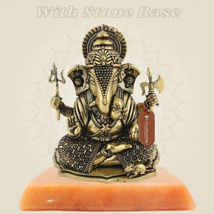 Brass Ganesha Idol 4" – Superfine & Unique Handcrafted Statue for Worship - Luxeartisanship
