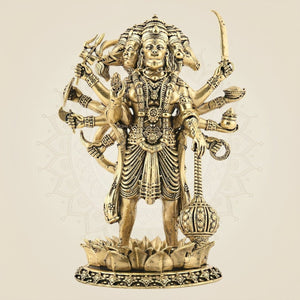 Brass Panchmukhi Hanuman Idol