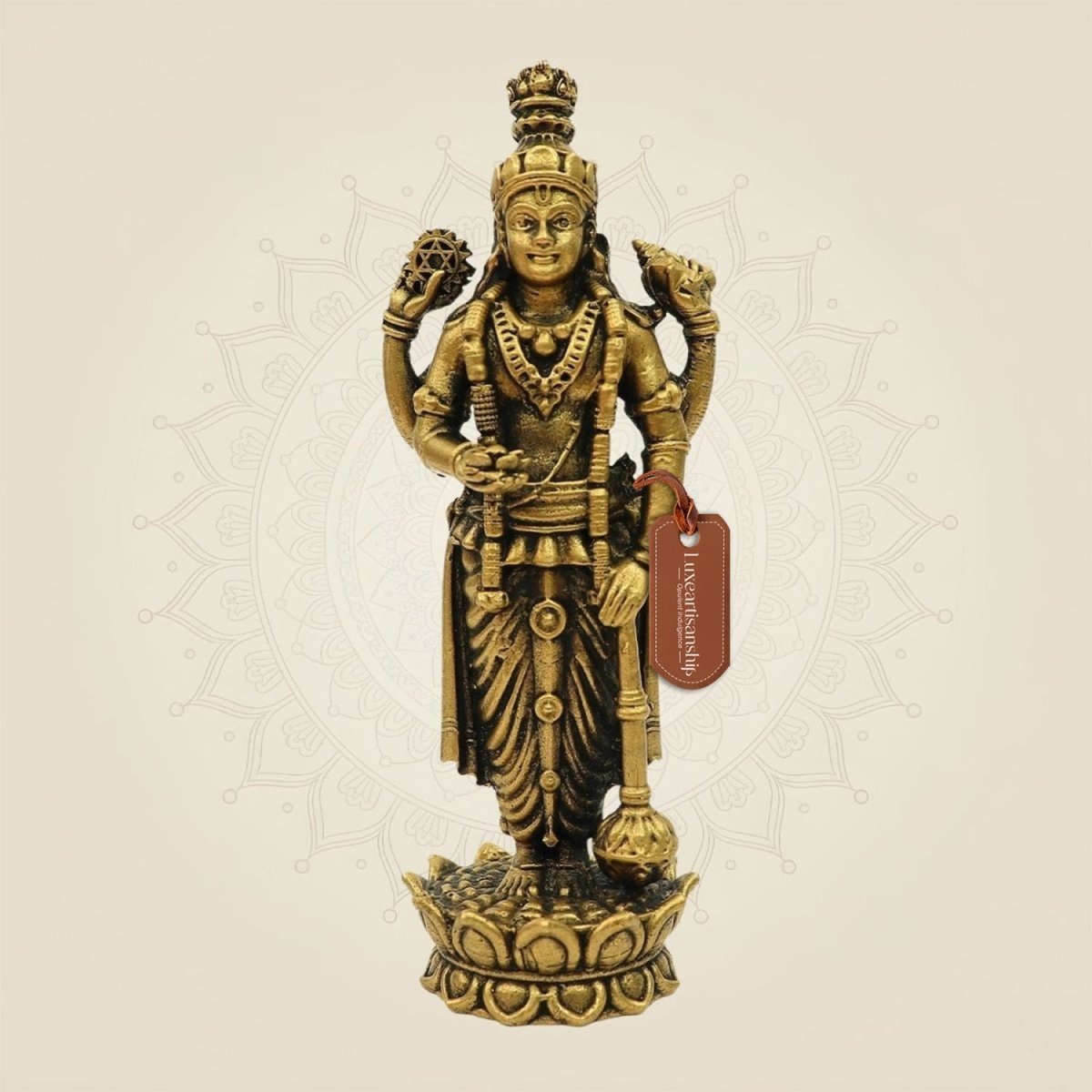 5" Bronze Lord Vishnu Idol