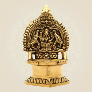 Superfine Brass Lakshmi Diya - Luxeartisanship
