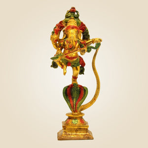 Brass Ganesha On Sheshnag