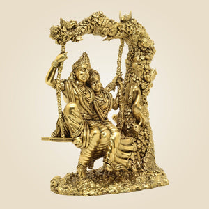 Brass Radha Krishna On Jhula