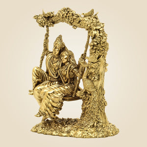 Brass Radha Krishna On Jhula