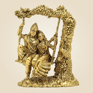 Brass Radha Krishna On Jhula
