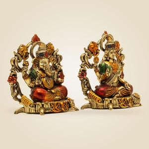 Brass Ganesh Laxmi Idol
