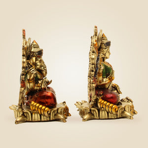 Brass Ganesh Laxmi Idol