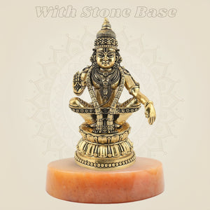6" Ayyappa Swami Brass Idol β Handcrafted Lord Ayyappa Murti for Temple & Pooja Decor - Luxeartisanship