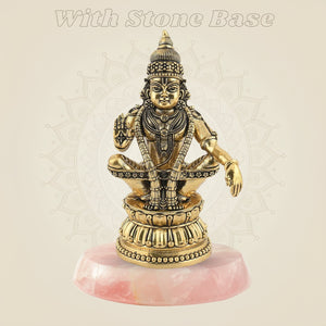 6" Ayyappa Swami Brass Idol β Handcrafted Lord Ayyappa Murti for Temple & Pooja Decor - Luxeartisanship
