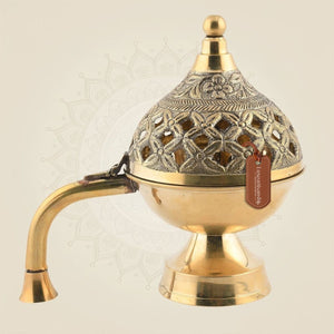6" Brass Dhoop Dani with Handle