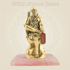 Brass Sai Baba Idol on stone base