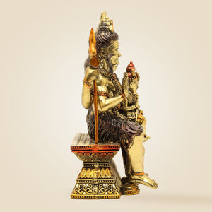 Brass Shiv Parivar Idol 4" – Shiva, Parvati, Ganesh & Kartikeya Family Murti